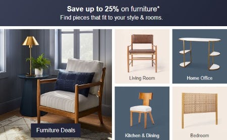 Save Up to 25% on Furniture