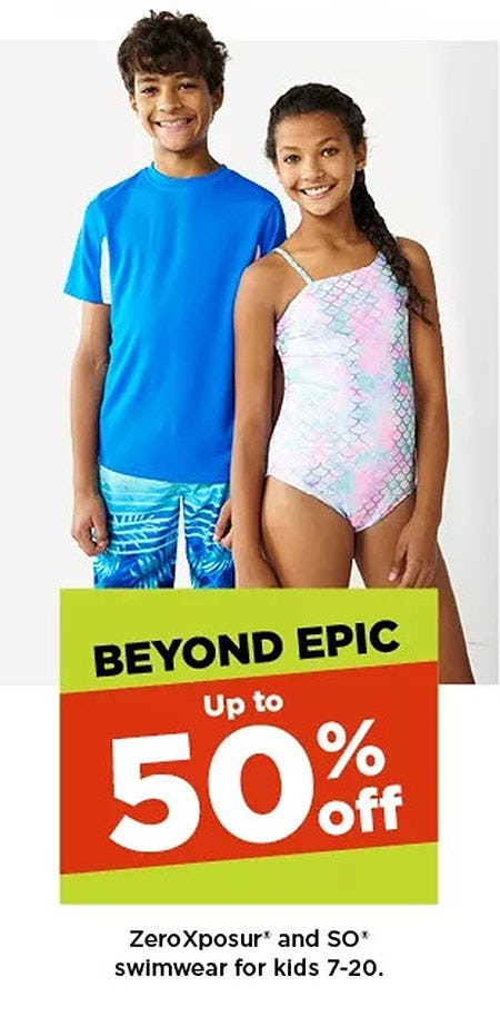 Up to 50% Off ZeroXposur and SO Swimwear for Kids 7-20 from Kohl's                                  