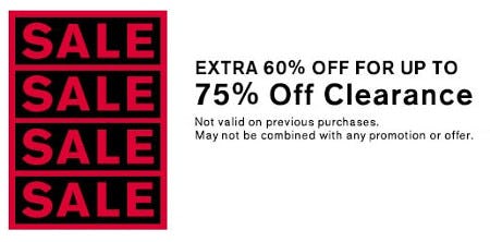 Take an Extra 60% Off Clearance