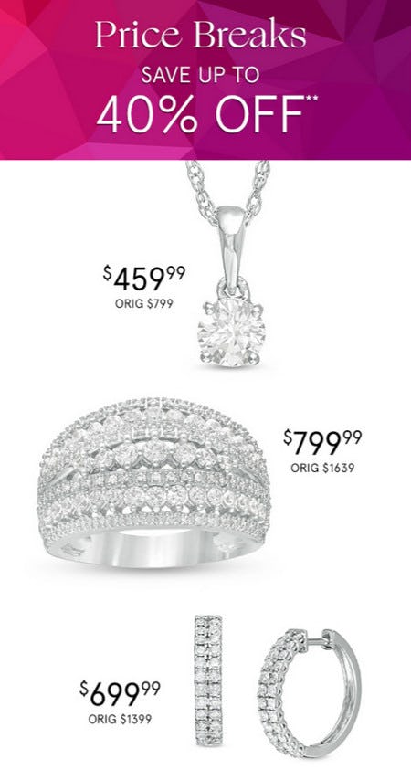 Price Breaks: Save Up to 40% Off from Zales The Diamond Store