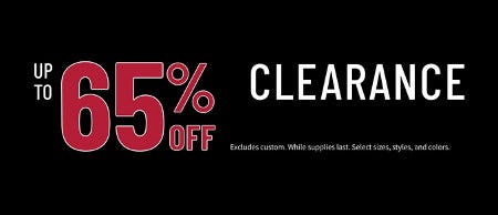 Up to  65% Off Clearance