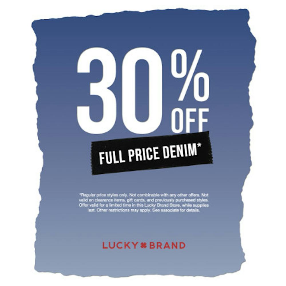 30% Off Full Price Denim