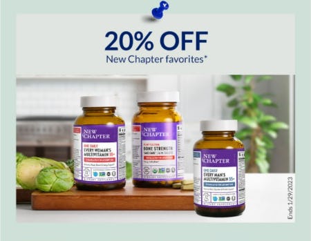 20% Off New Chapter Favorites from The Vitamin Shoppe                      