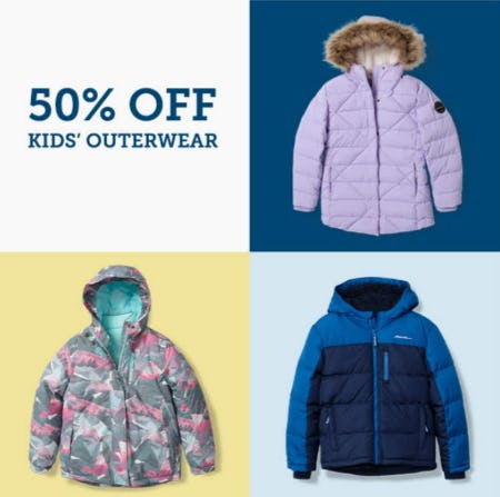 50% Off Kids' Outerwear from Eddie Bauer