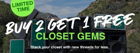 Buy 2, Get 1 Free Closet Gems