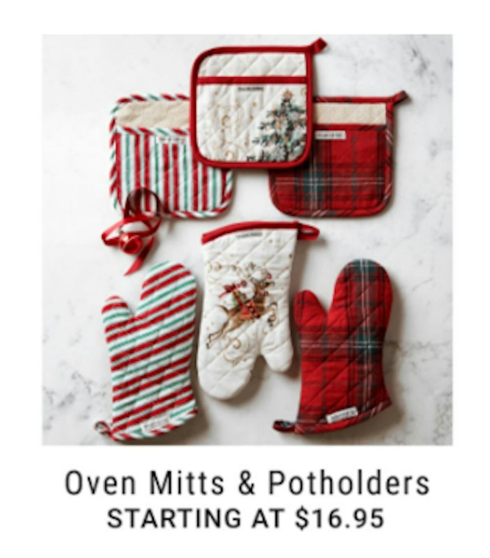 Oven Mitts & Potholders Starting at $16.95