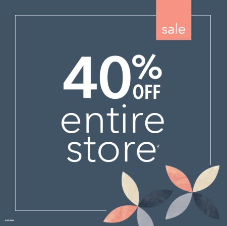 This weekend only! 40% Off Entire Store!