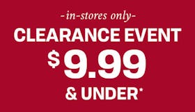 Clearance Event $9.99 and Under