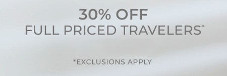 30% Off Full Priced Travelers