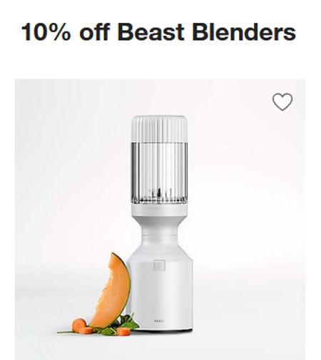 10% off Beast Blenders from Crate & Barrel