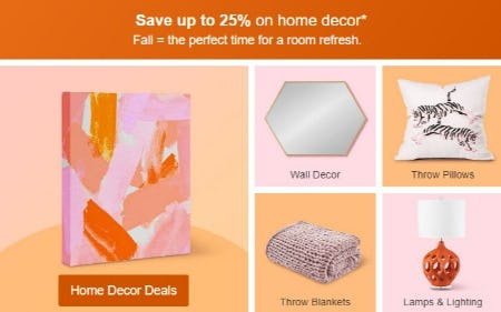 Save Up to 25% on Home Decor from Target