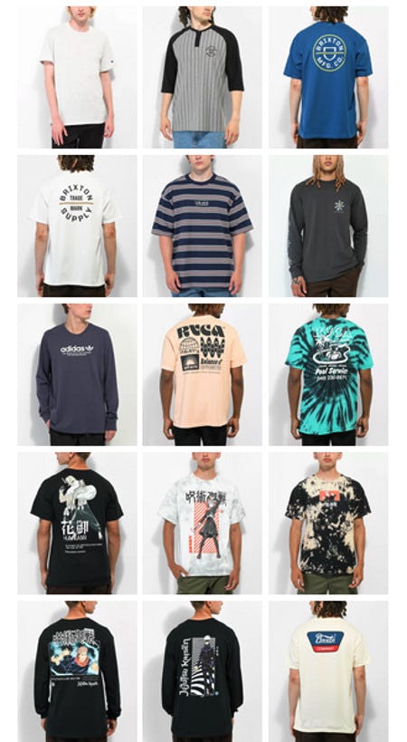 New Tee Styles for You from Zumiez