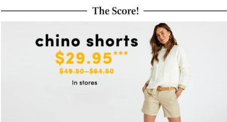 Chino Shorts $29.95 from J.Crew Factory