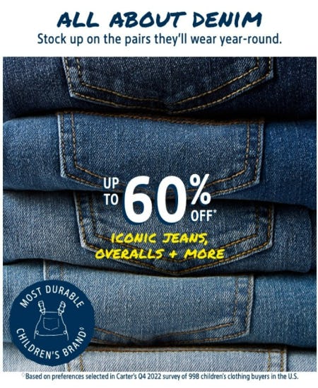 Up to 60% Off Iconic Jeans, Overalls & More from Oshkosh B'gosh