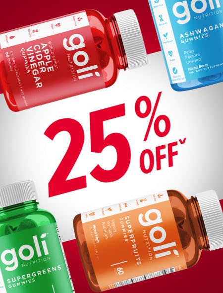 25% Off All Goli Nutrition from GNC