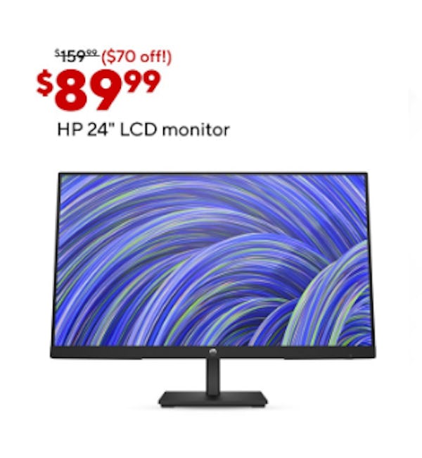 $89.99 HP 24'' LCD Monitor