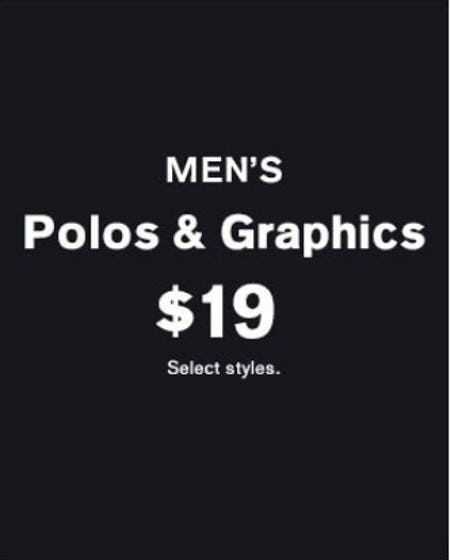 $19 Men's Polos and Graphics from Express Factory