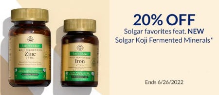 20% Off Solgar Favorites from The Vitamin Shoppe                      