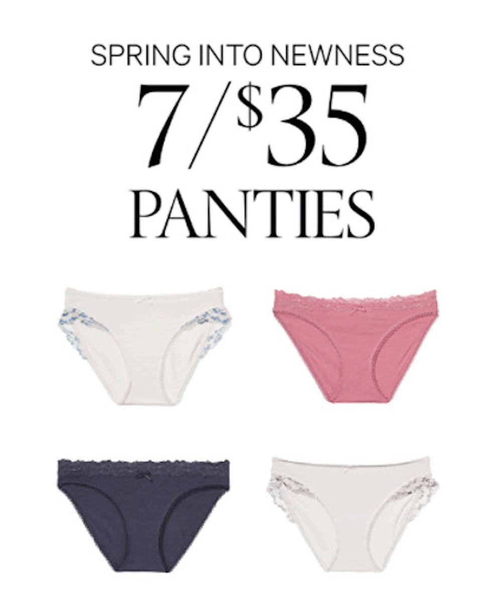 Antelope Valley Mall ::: Deal ::: 7 for $35 Panties ::: Victoria's