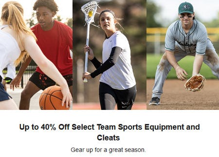Up to 40% Off Select Team Sports Equipment and Cleats from Dick's Sporting Goods