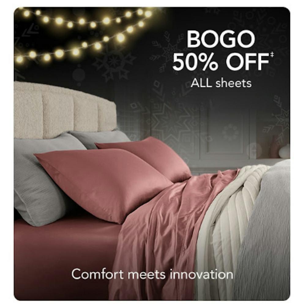 BOGO 50% Off All Sheets