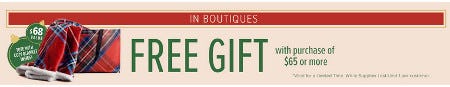 Free Gift With Purchase of $65 or More
