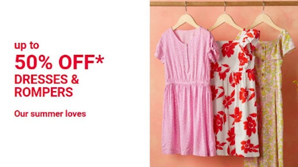 Up to 50% Off Dresses & Rompers