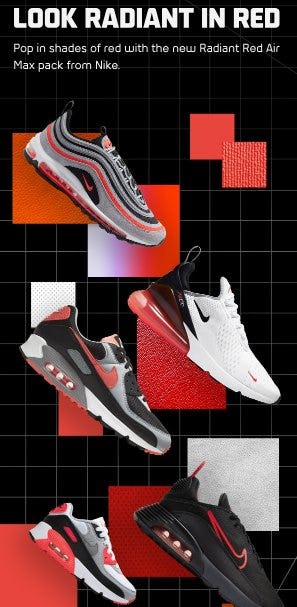 The Nike Radiant Red Air Max Pack Is Here at Foot Locker | The Shops at La  Cantera