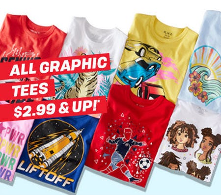 All Graphic Tees $2.99 and Up from The Children's Place