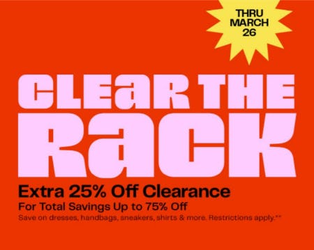 Extra 25% Off Clearance from Nordstrom Rack