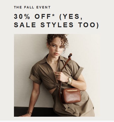 The Fall Event: 30% Off from Fossil                                  