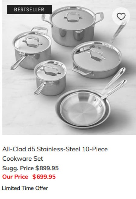 Up to 35% Off All-Clad Cookware from Williams-Sonoma