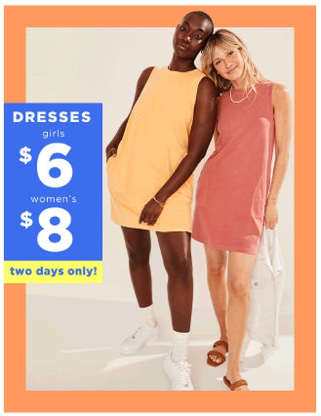 $8 Dress for Women and $6 for Girls from Old Navy