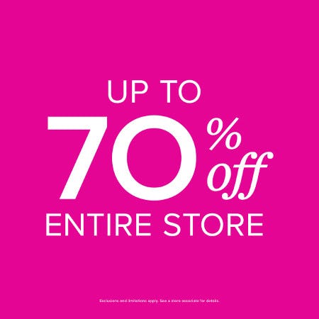 Enjoy 70% off Entire Store!