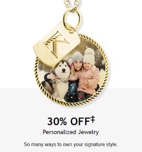 30% off Personalized Jewelry