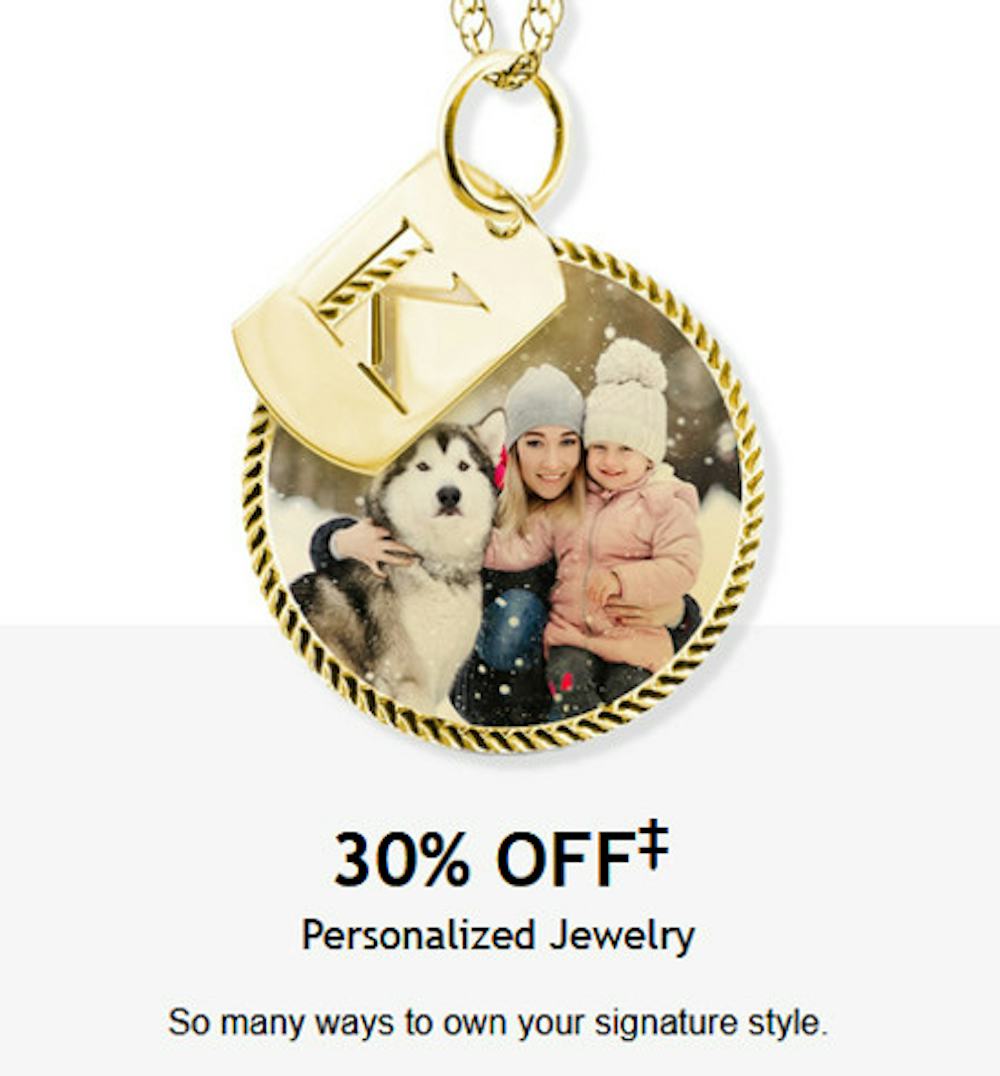 30% off Personalized Jewelry