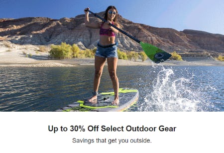 Up to 30% Off Select Outdoor Gear