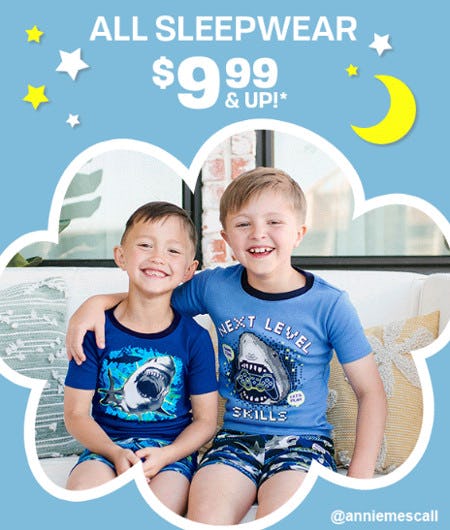 All Sleepwear $9.99 and Up from The Children's Place Gymboree