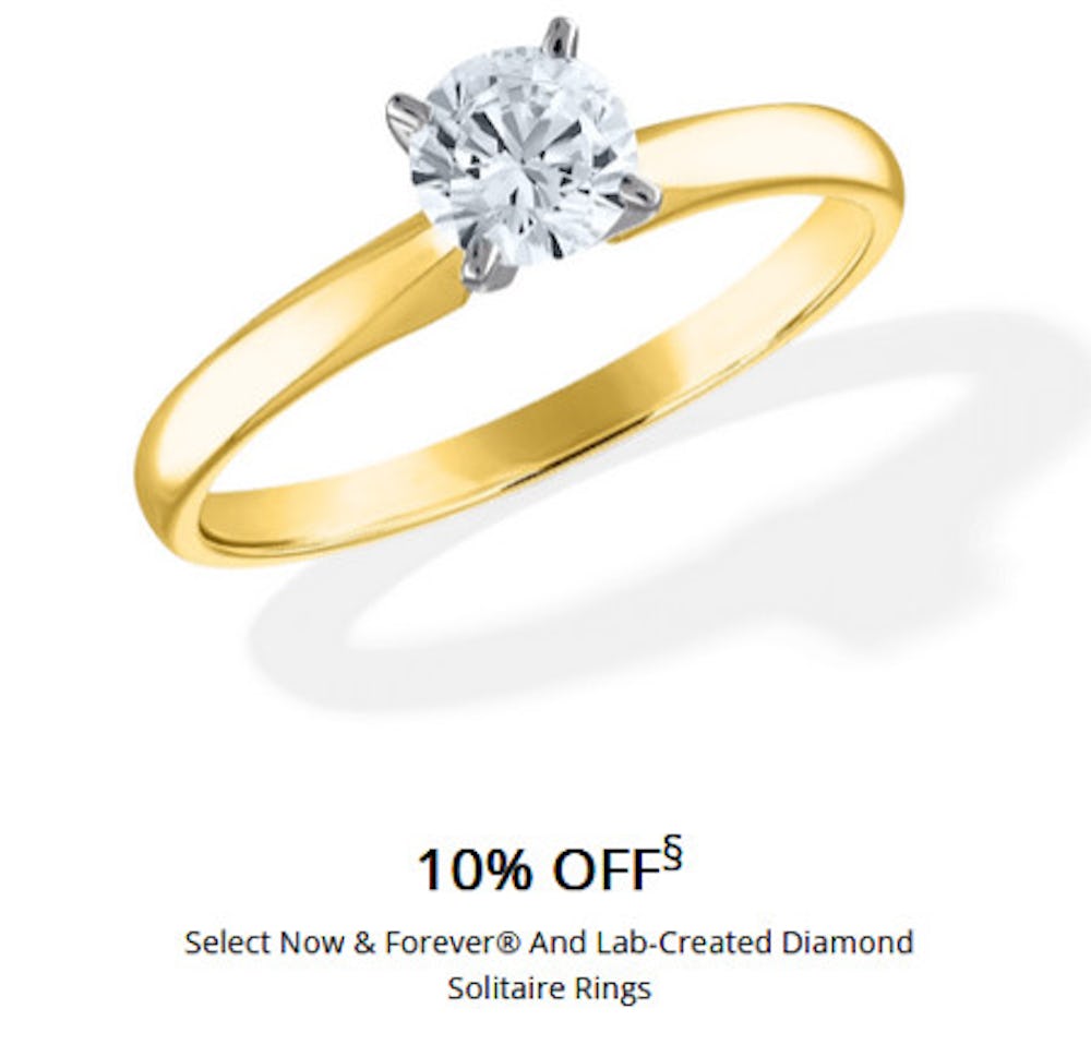 Lab created store diamond rings kay