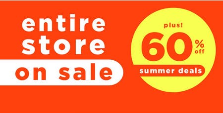 Entire Store on Sale Plus, 60% Off Summer Deals