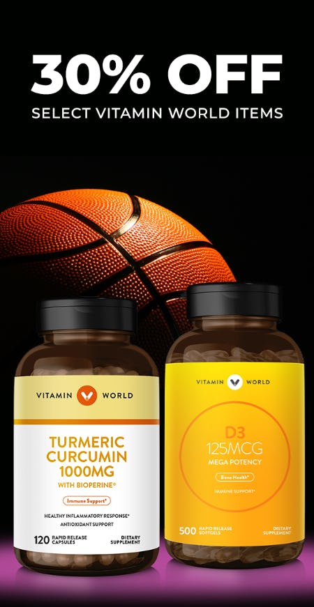 30% Off Select Vitamin World World Items