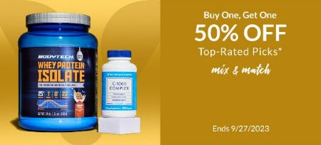 Buy One, Get One 50% Off Top-Rated Picks Mix & Match from The Vitamin Shoppe                      