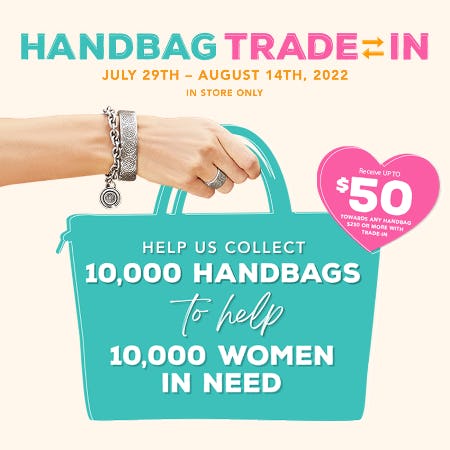 Help us collect 10,000 Handbags to help 10,000 women in need from Brighton Collectibles
