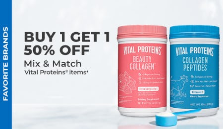 B1G1 50% Off Mix & Match Vital Proteins Items from Vitamin World