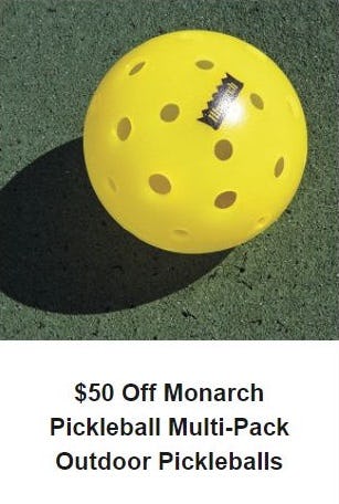 $50 Off Monarch Pickleball Multi-Pack Outdoor Pickleballs from Dick's Sporting Goods