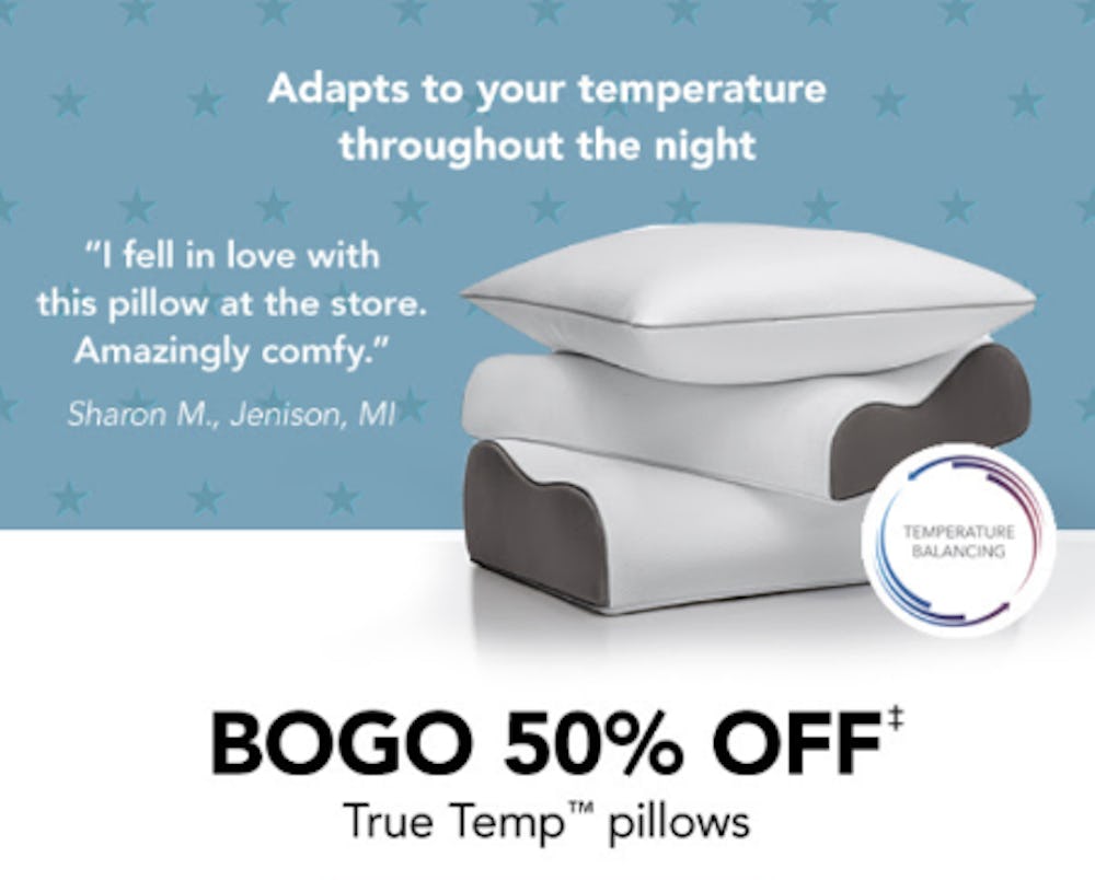 BOGO 50% Off True Temp Pillows