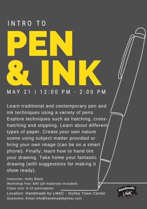 Gray Pen and Ink Flyer