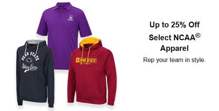 Up to 25% Off Select NCAA Apparel
