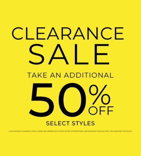 Clearance 50% OFF Select Styles