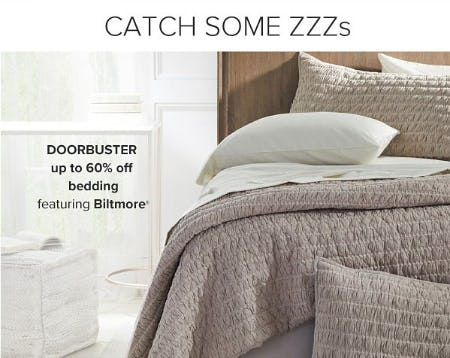 Doorbuster Up to 60% Off Bedding